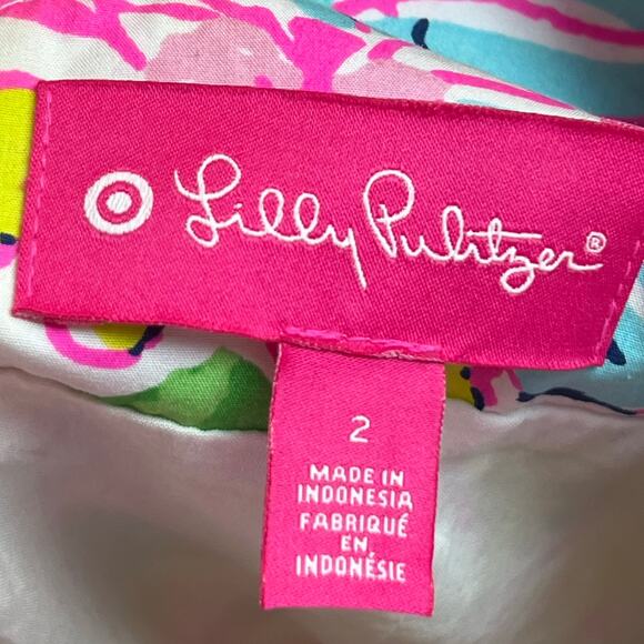 Lilly Pulitzer Target Nosey Posey Shift Mini Dress Sleeveless Floral Multi Sz 2 - Picture 7 of 9